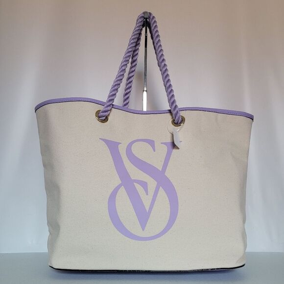 Victoria's Secret Handbags - Victoria's Secret Lavender Canvas Tote Bag
